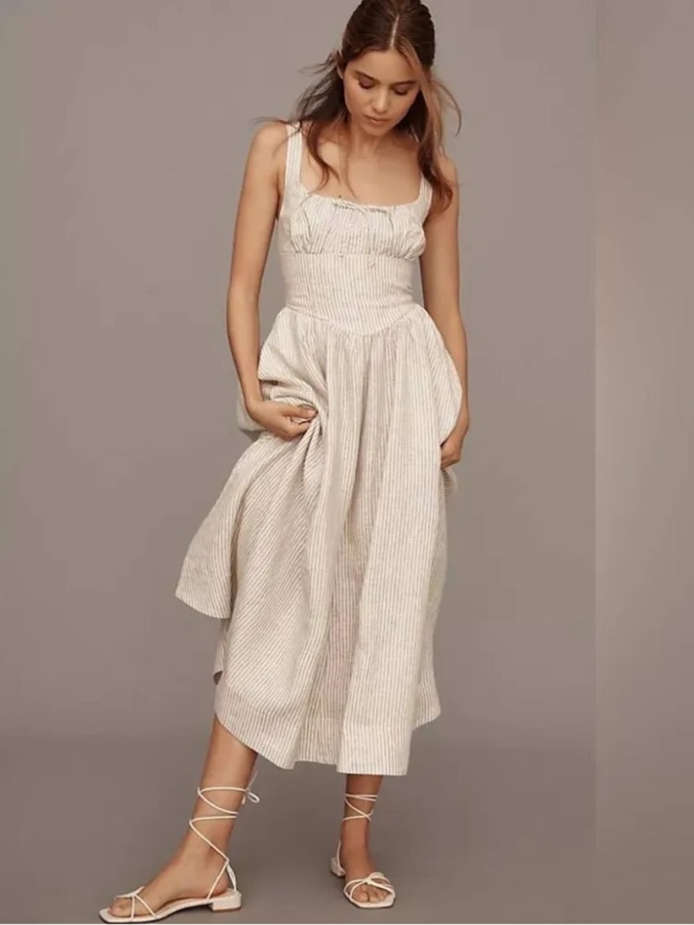 Reformation Balia Linen Midi Dress